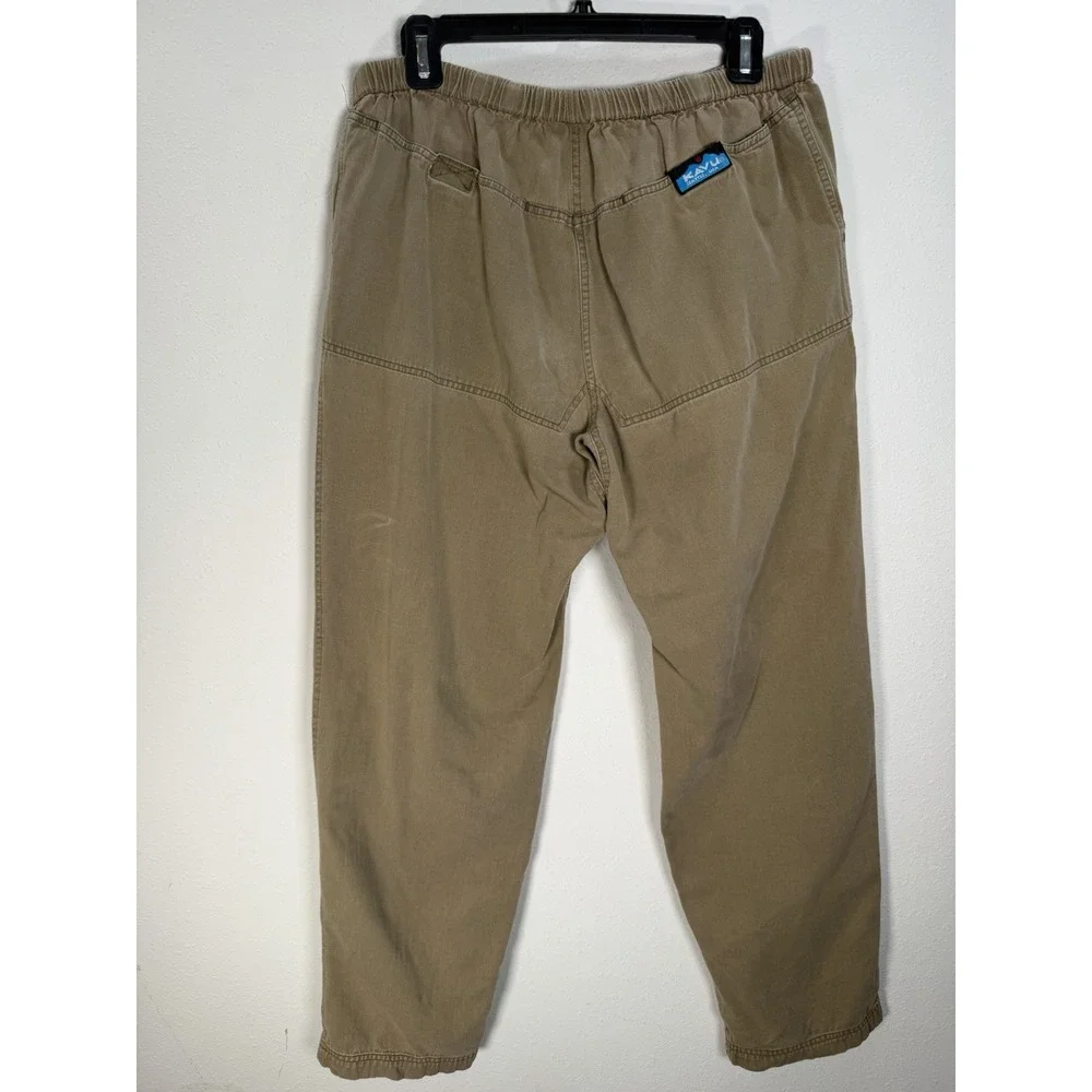 VTG KAVU Pants Men's Sz Medium Belted Canvas Cotton Hike Climb Brown USA Made